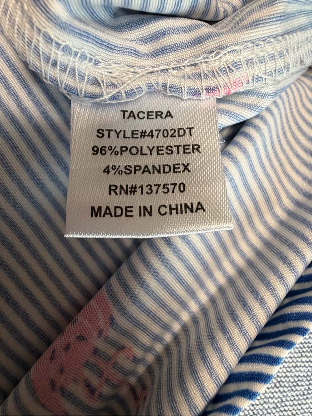 Tacera Striped Flamingo Print High-Low Top - Picture 5 of 6